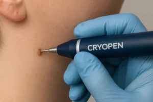 Person receiving skin tag removal Stratford-upon-Avon